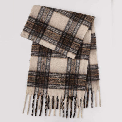 Trendy Plaid Thicken Warm Tassel Knit Scarf MK2BLW6W6NSW75