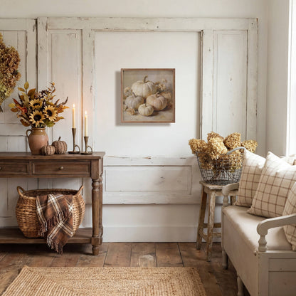 Soft White Pumpkin Arrangement