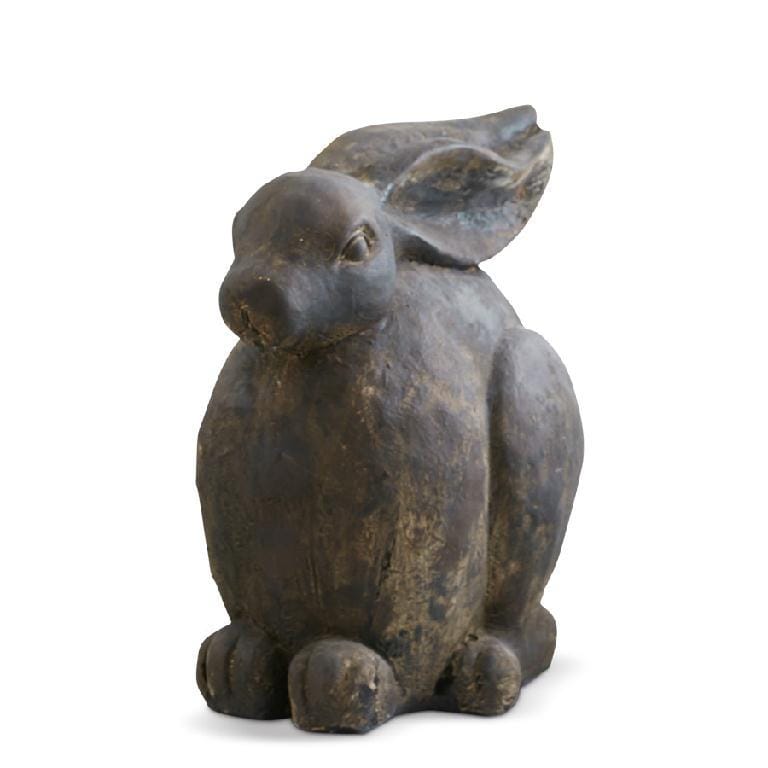14.5 Inch Dark Brown Resin Sitting Rabbit