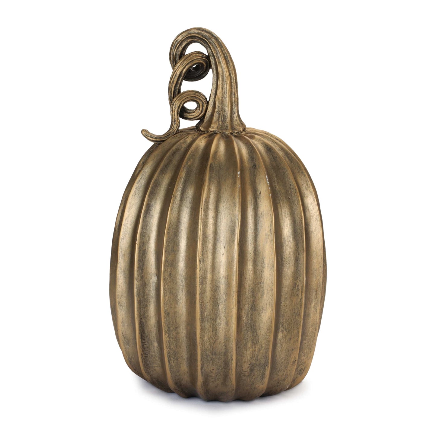 Antiqued Gold Pumpkin Decor
