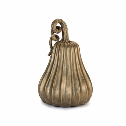 Antiqued Gold Pumpkin Decor