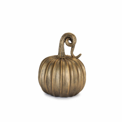 Antiqued Gold Pumpkin Decor