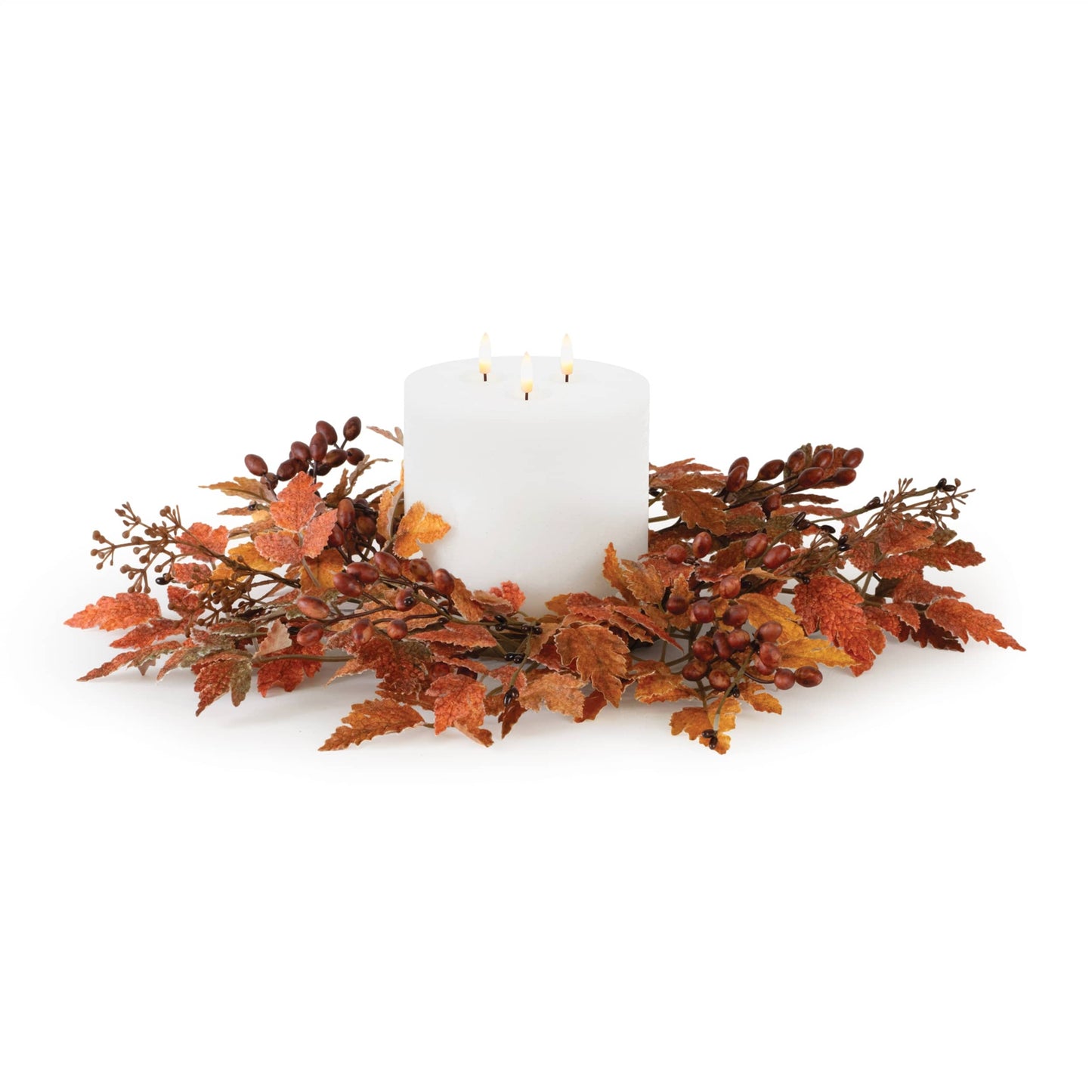 Mixed Fall Leaf Candle Ring