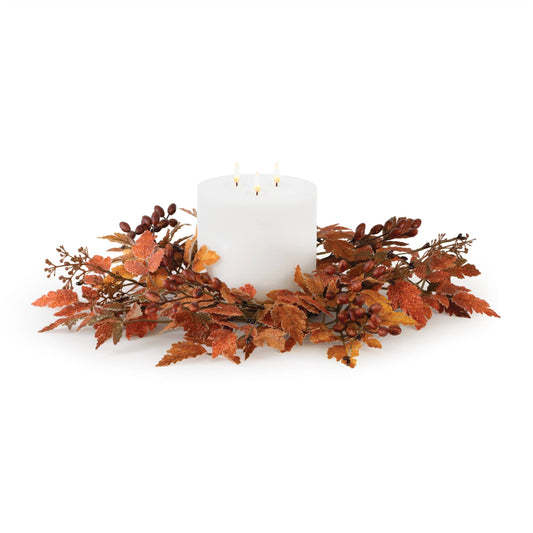Mixed Fall Leaf Candle Ring