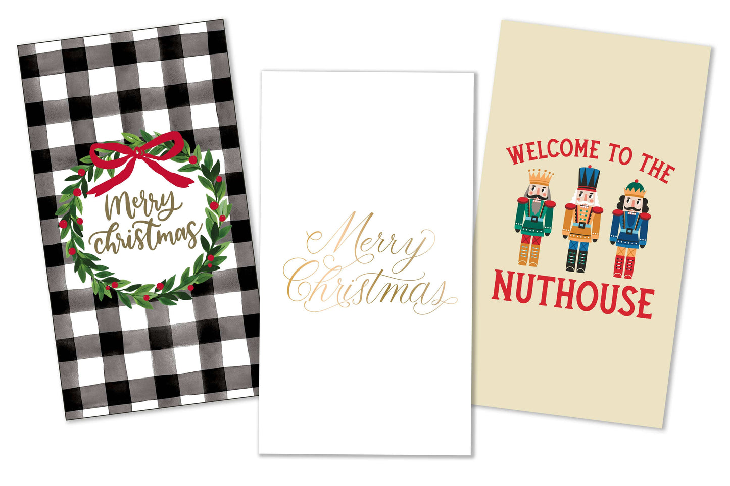 Merry Christmas Foil Guest Towels