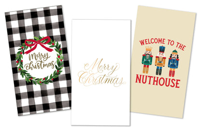Merry Christmas Foil Guest Towels