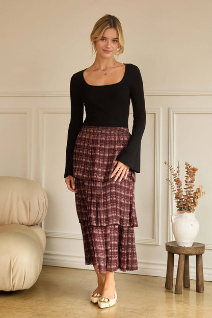 Long Bell Sleeve Square Neck Sweater