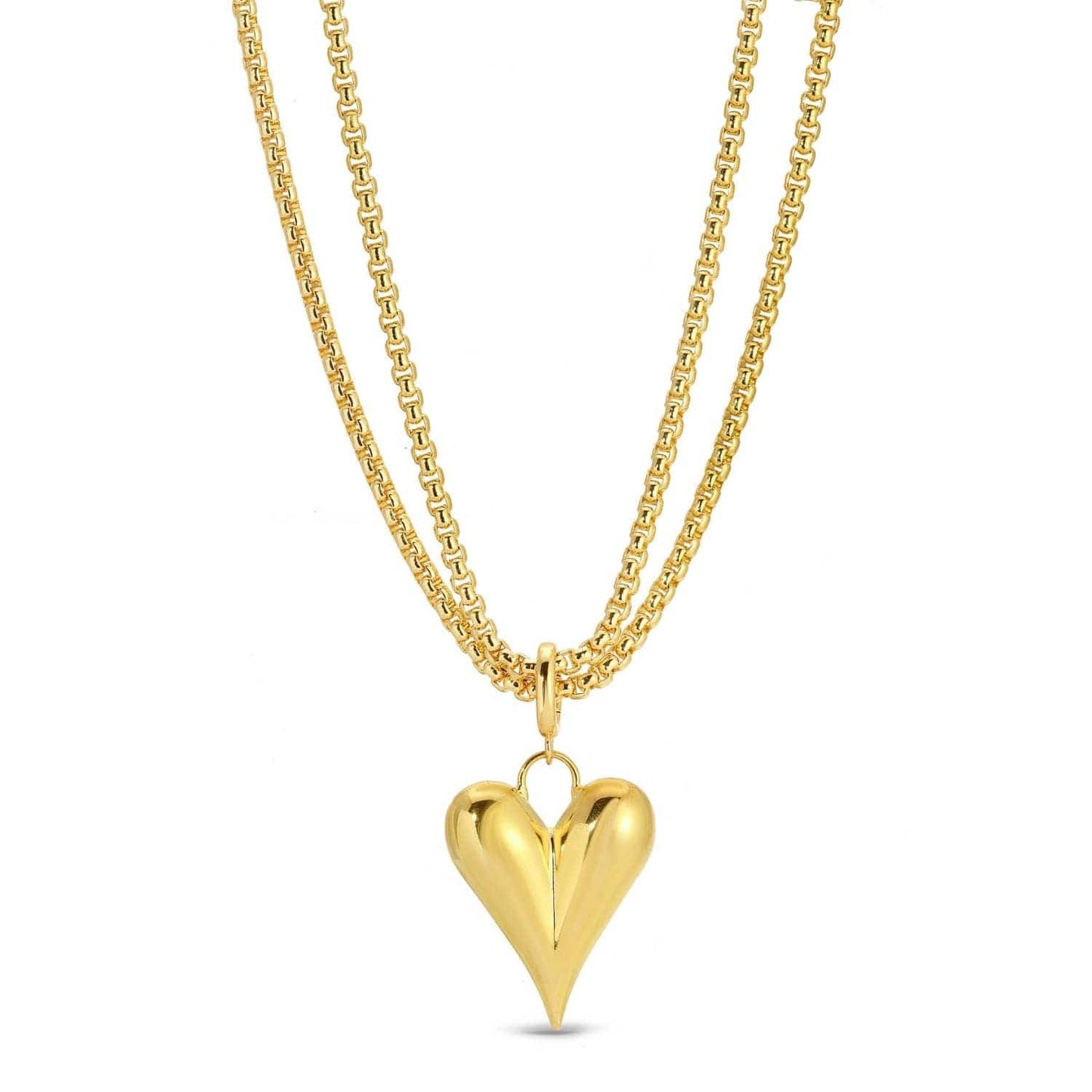 Long Or Doubled Up Elongated Bubble Heart Necklace