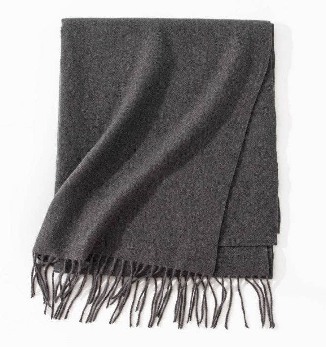 Minimalist Solid Color Tassel Scarf 6W6NSW306
