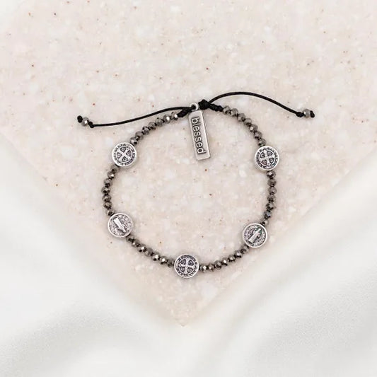 Gratitude Crystal Blessing Bracelet - Silver