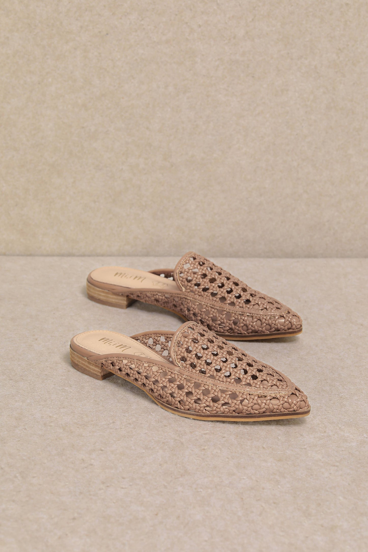 JALISSA Shoes Woven Leather Mules