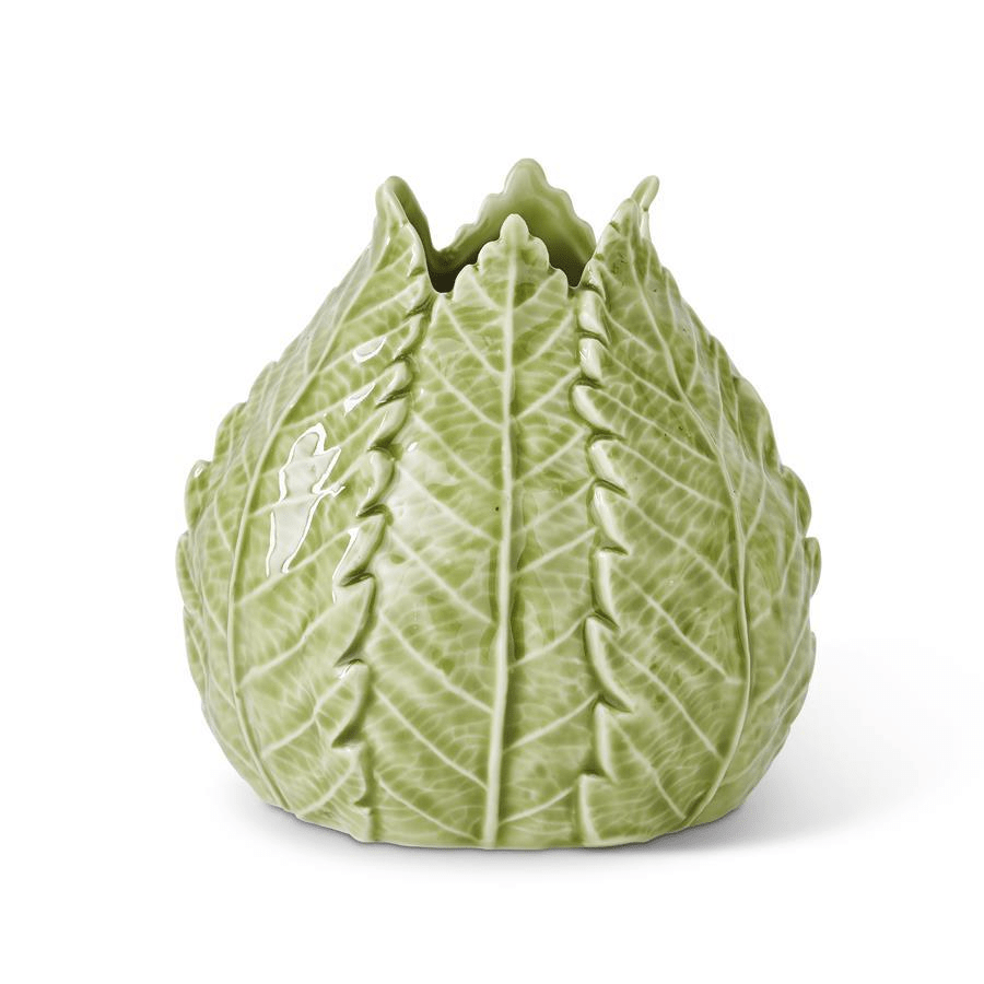 16320A-GR 5 Inch Green Ceramic Leaf Vase