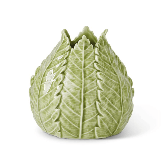 16320A-GR 5 Inch Green Ceramic Leaf Vase