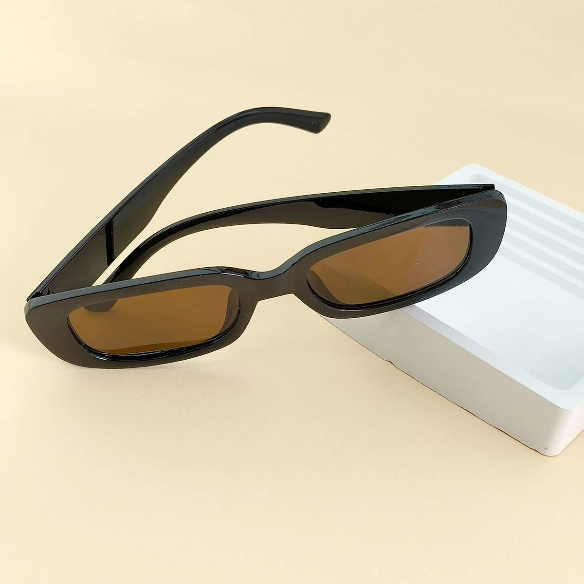Trendy Small Square Sunglasses for Women, UV400_CWASG0071: BEIGE / (OS) 1