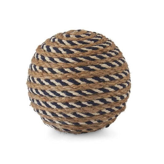 3.75 Inch Tan Navy & Cream Seagrass Ball