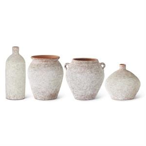 Distressed White Ceramic Vases