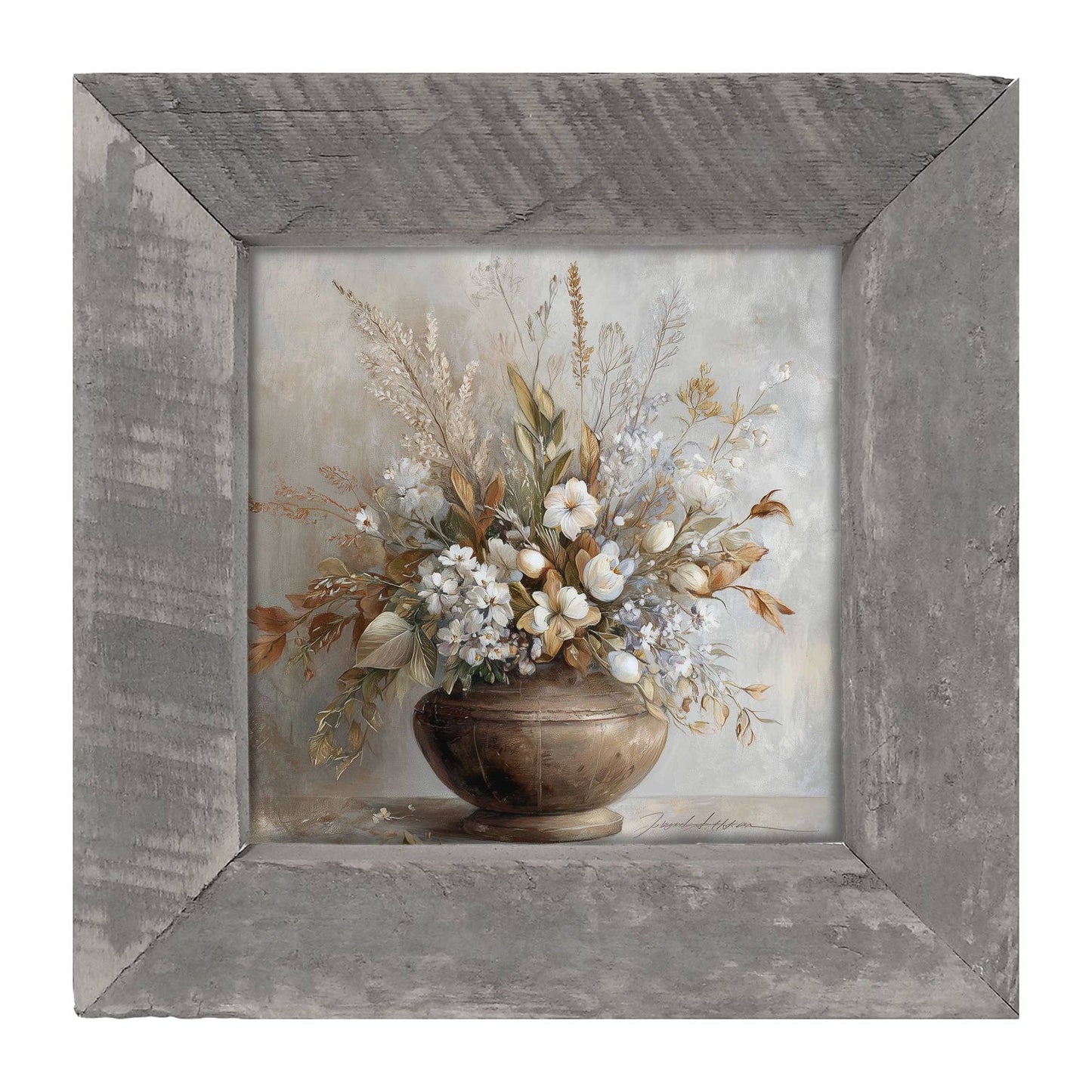Copper Vase with Floral Bouquet