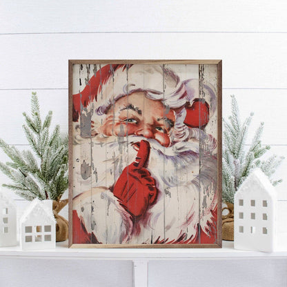 Santa Be Quiet Shh Art Print