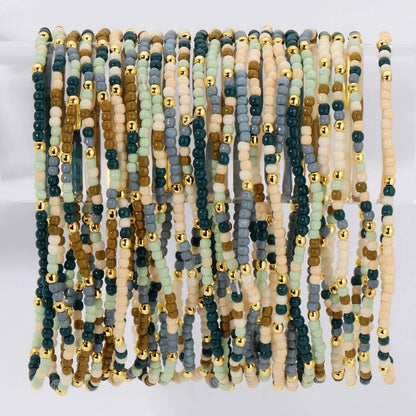 Assorted 2mm Stretch Seed Bead Bracelets