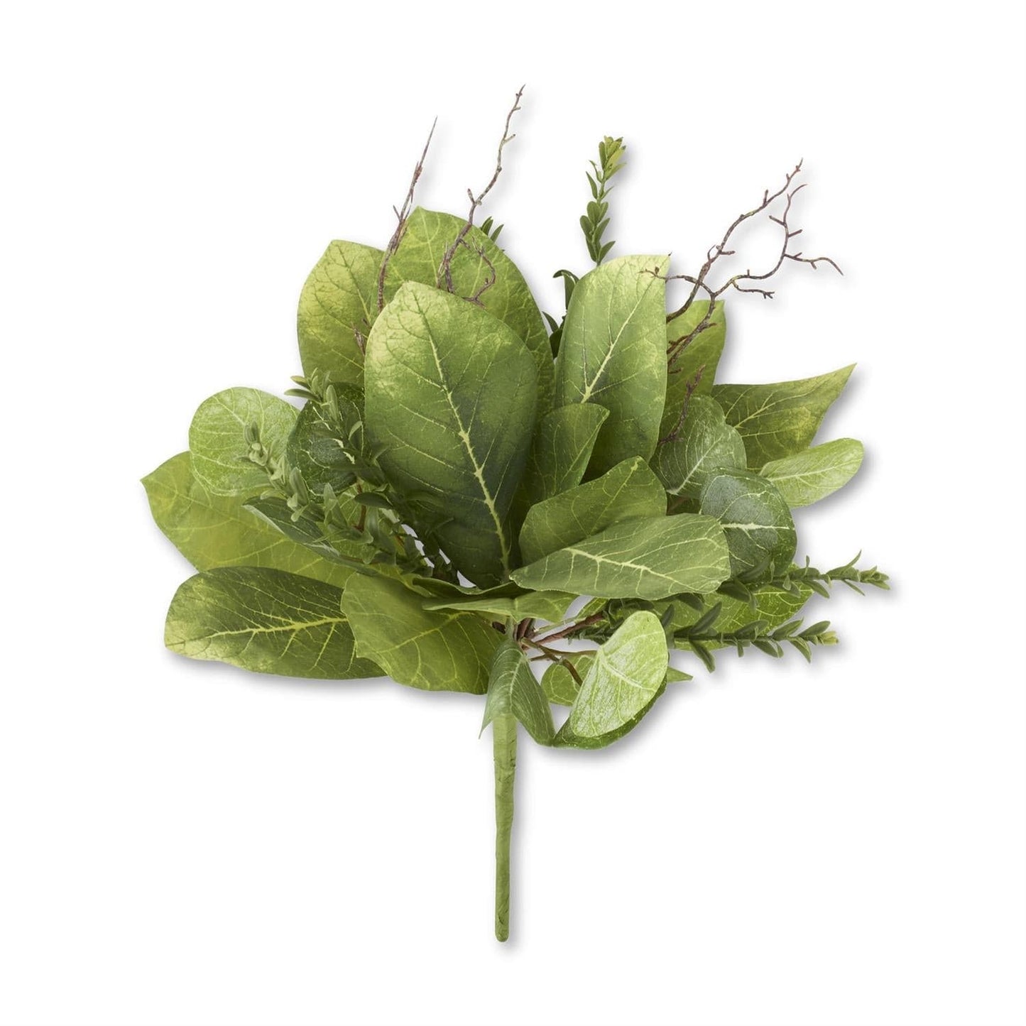 21 Inch Green Magnolia Leaf Myrtle & Twig Bush