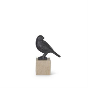 Resin Cast Iron Bird On Wood Block