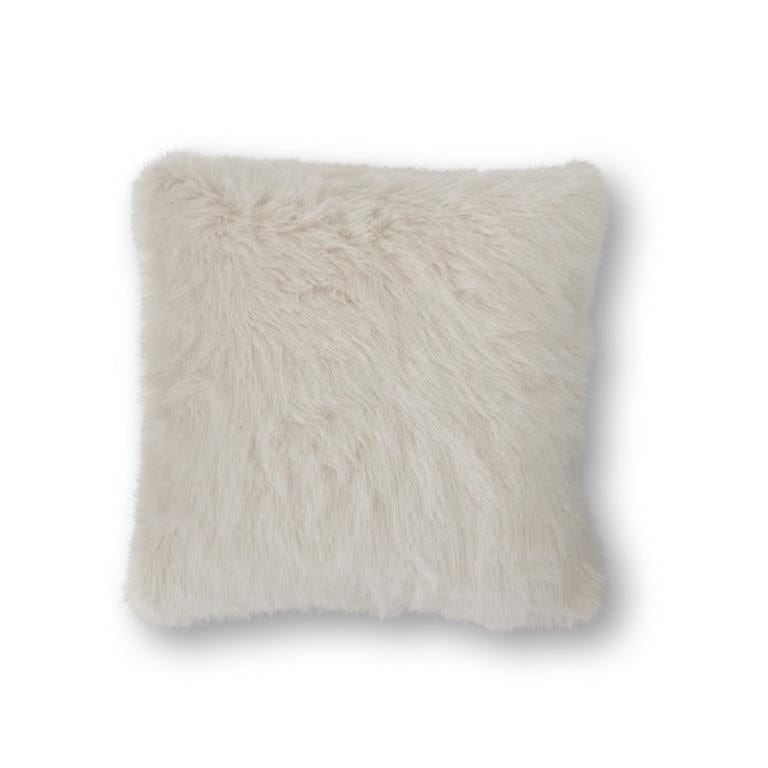18 Inch White Vegan Fur Pillow