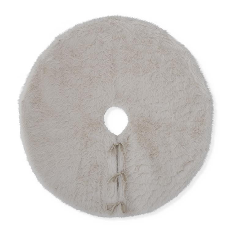 50 Inch White Vegan Fur Tree Skirt