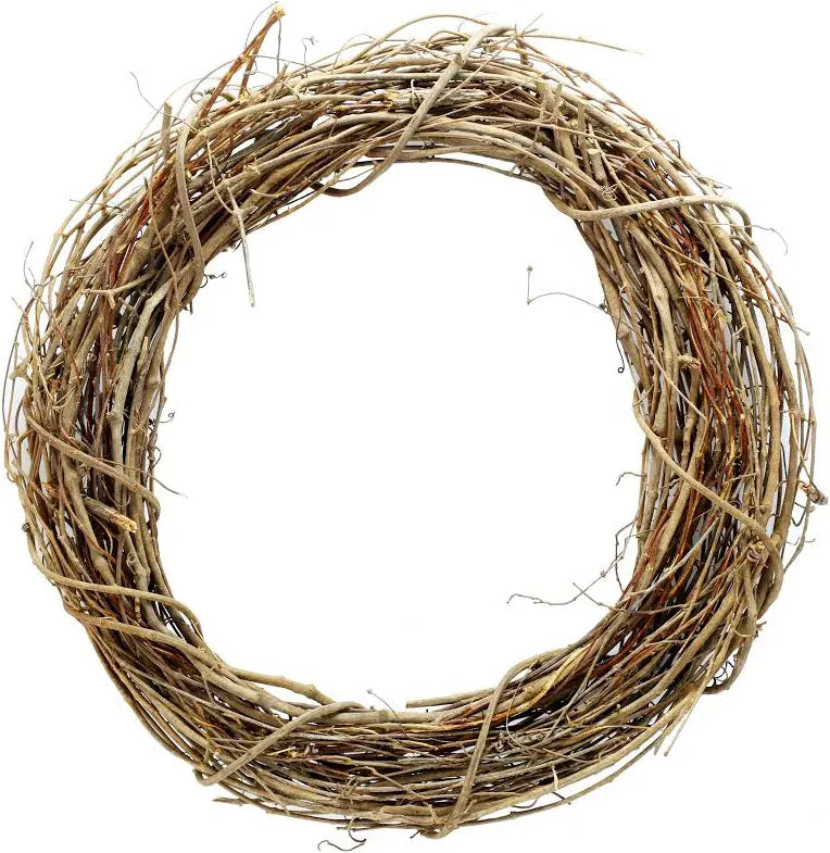 18-inch natural dried grapevine twig wreath form for DIY crafting