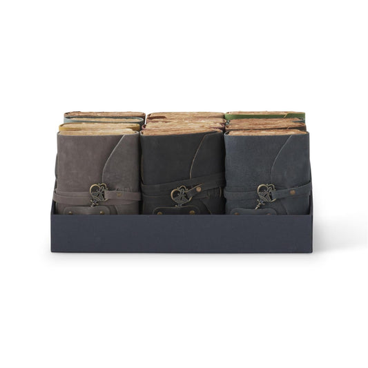 Assorted 6 Inch Leather Handcrafted Unlined Journals w/Antique Key