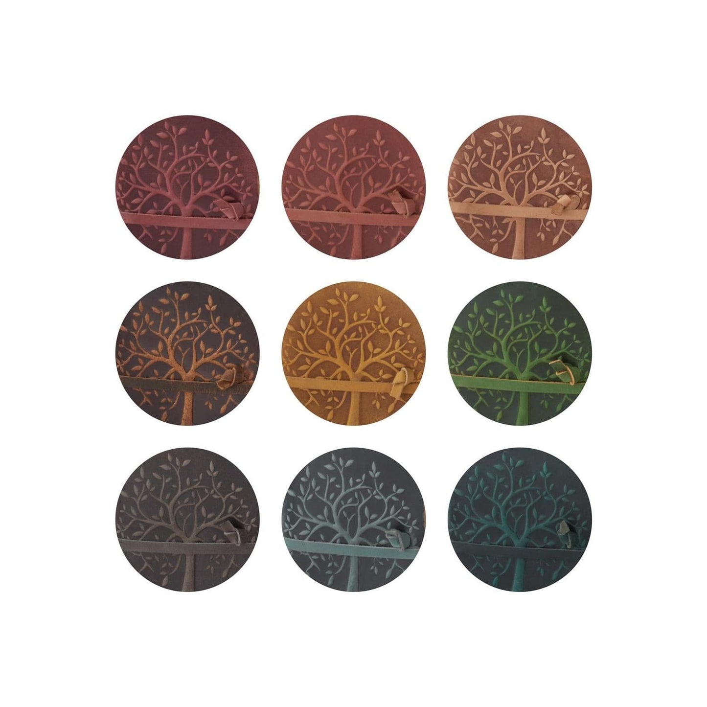 Assorted 8 Inch Leather Tree Embossed Handcrafted Deckle Edge Unline
