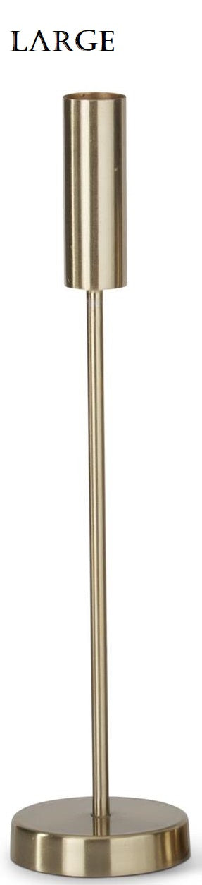 Slender Gold Metal Taper Candleholder