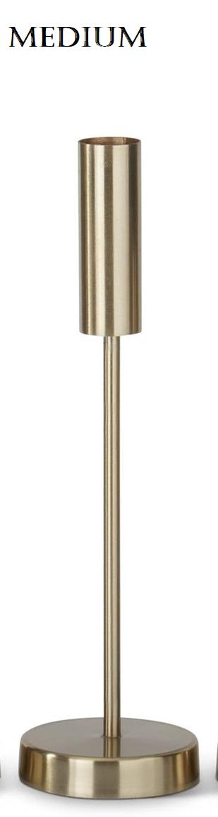 Slender Gold Metal Taper Candleholder