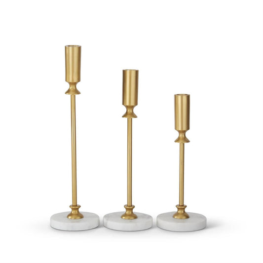 Gold and Marble Taper Candleholders