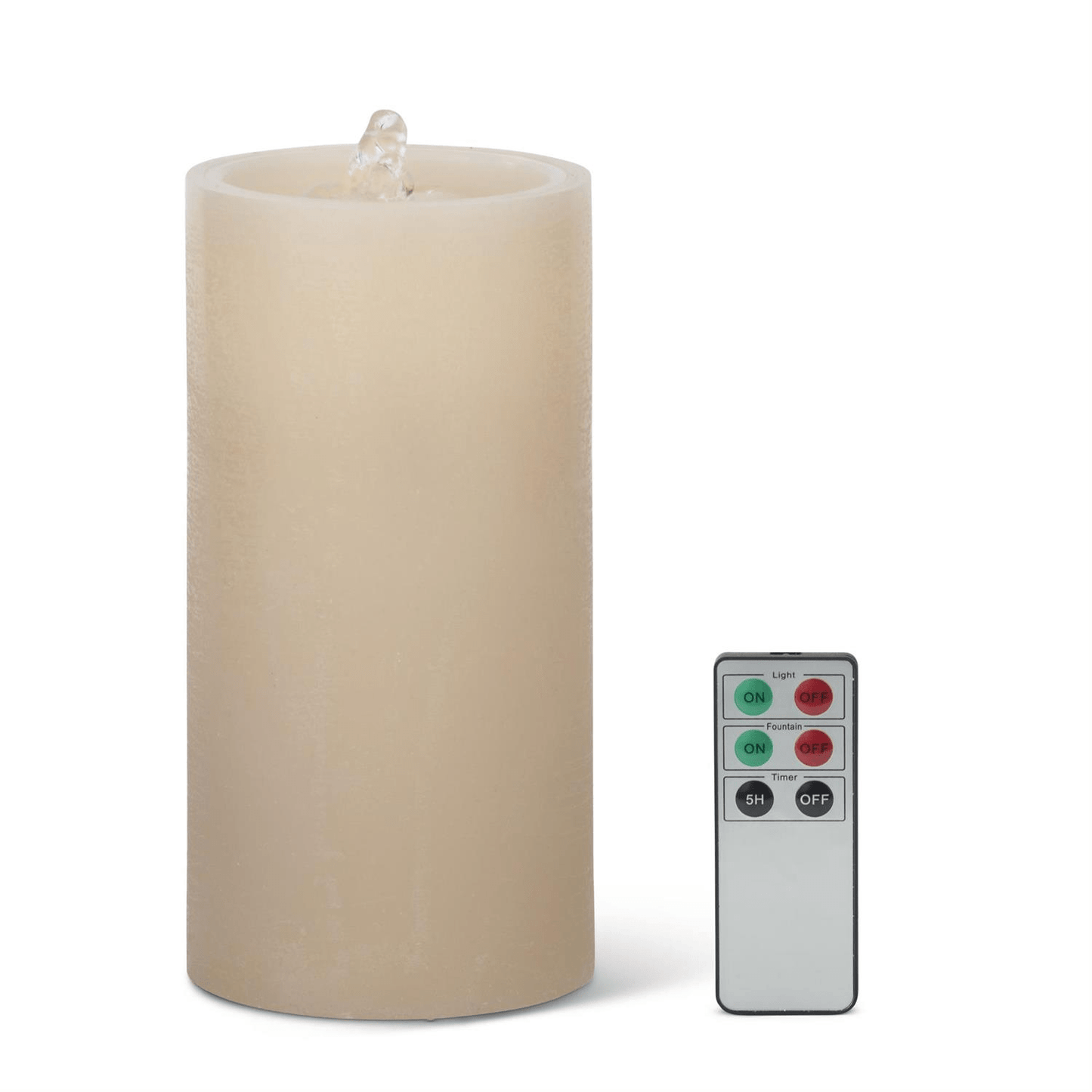 19110A-BE Beige Pillar Water Candle