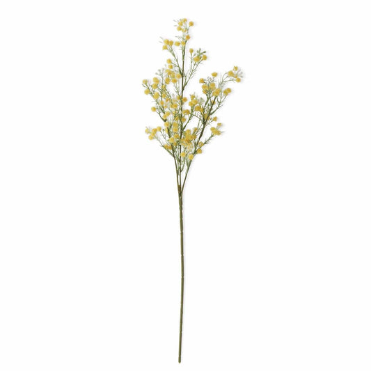 Yellow Babys Breath & White Berry Spray