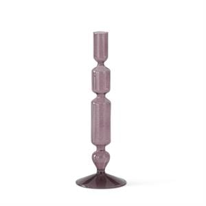 Handcrafted Purple Glass Modern Taper Candleholders