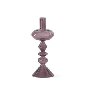 Handcrafted Purple Glass Modern Taper Candleholders