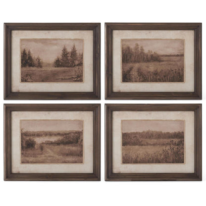 19.75 Inch Dark Fir Wood Framed Naturescape Prints