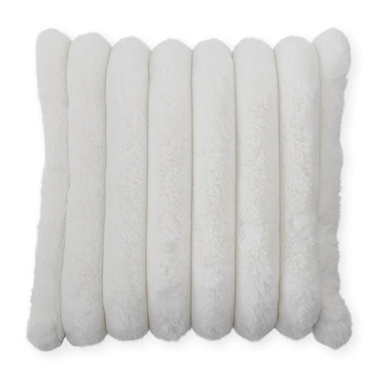 18 Inch Cream Vegan Fur Pillow