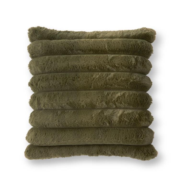 18 Inch Dark Green Vegan Fur Pillow