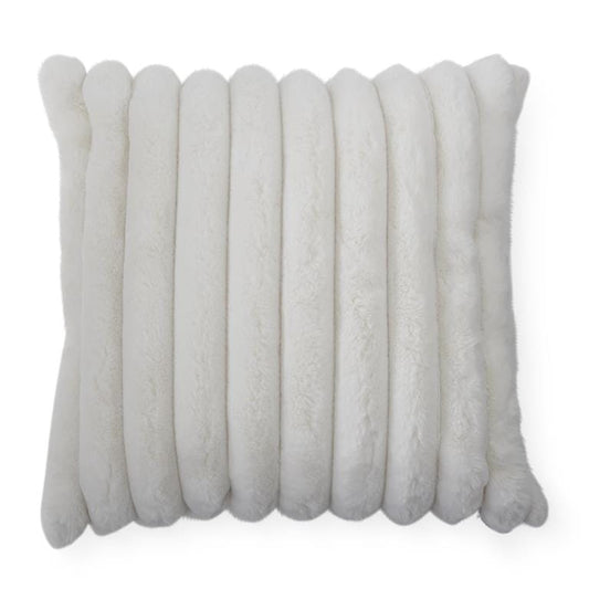 24 Inch Cream Vegan Fur Pillow