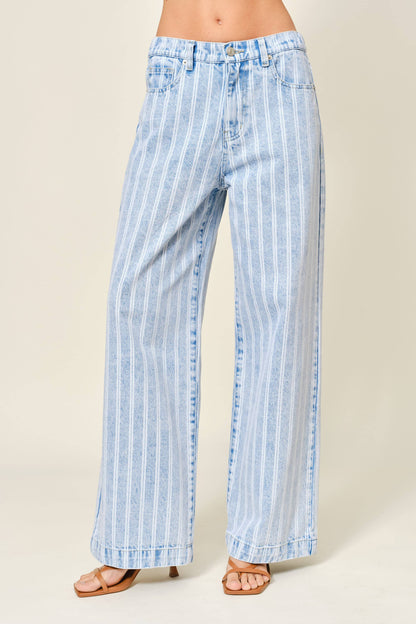 AJP5866 STRIPED DENIM STRAIGHT PANTS