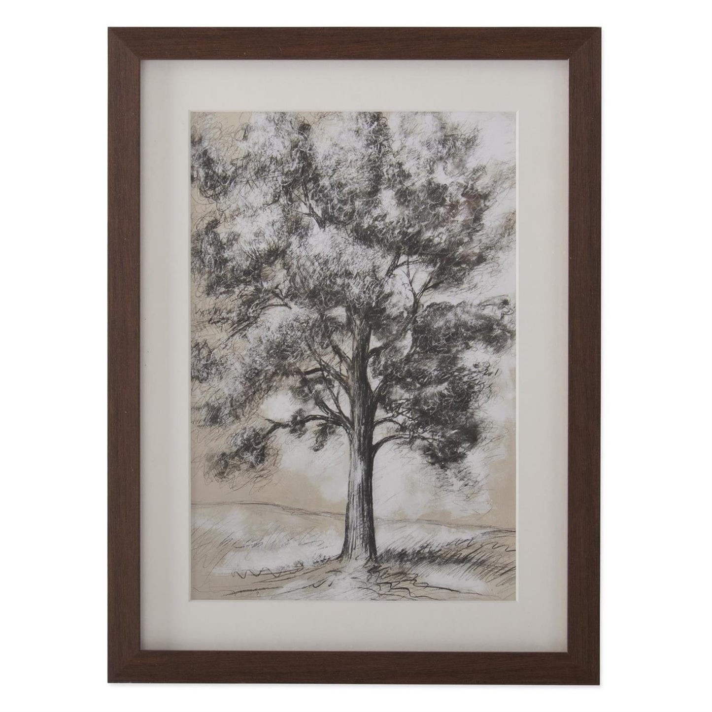 Brown Wood Framed Tree Print