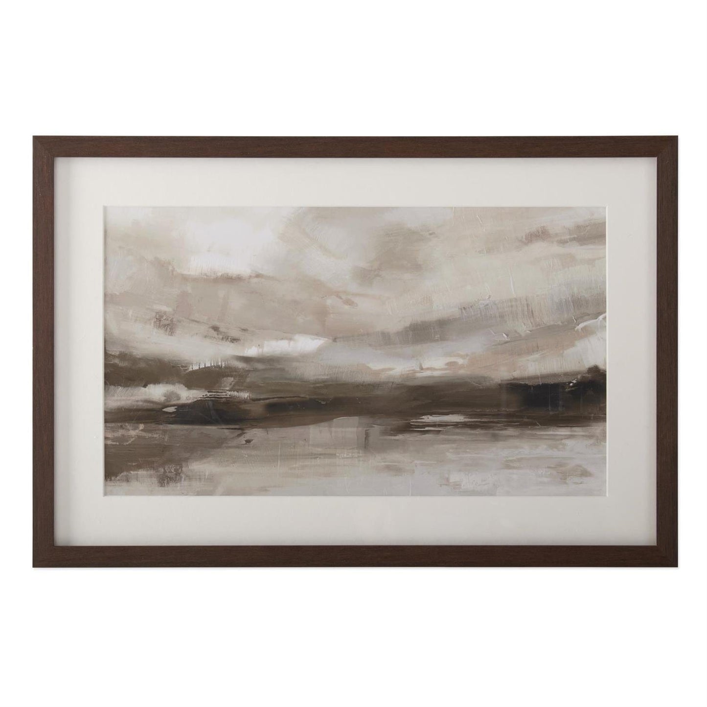 Brown Wood Framed Landscape Print