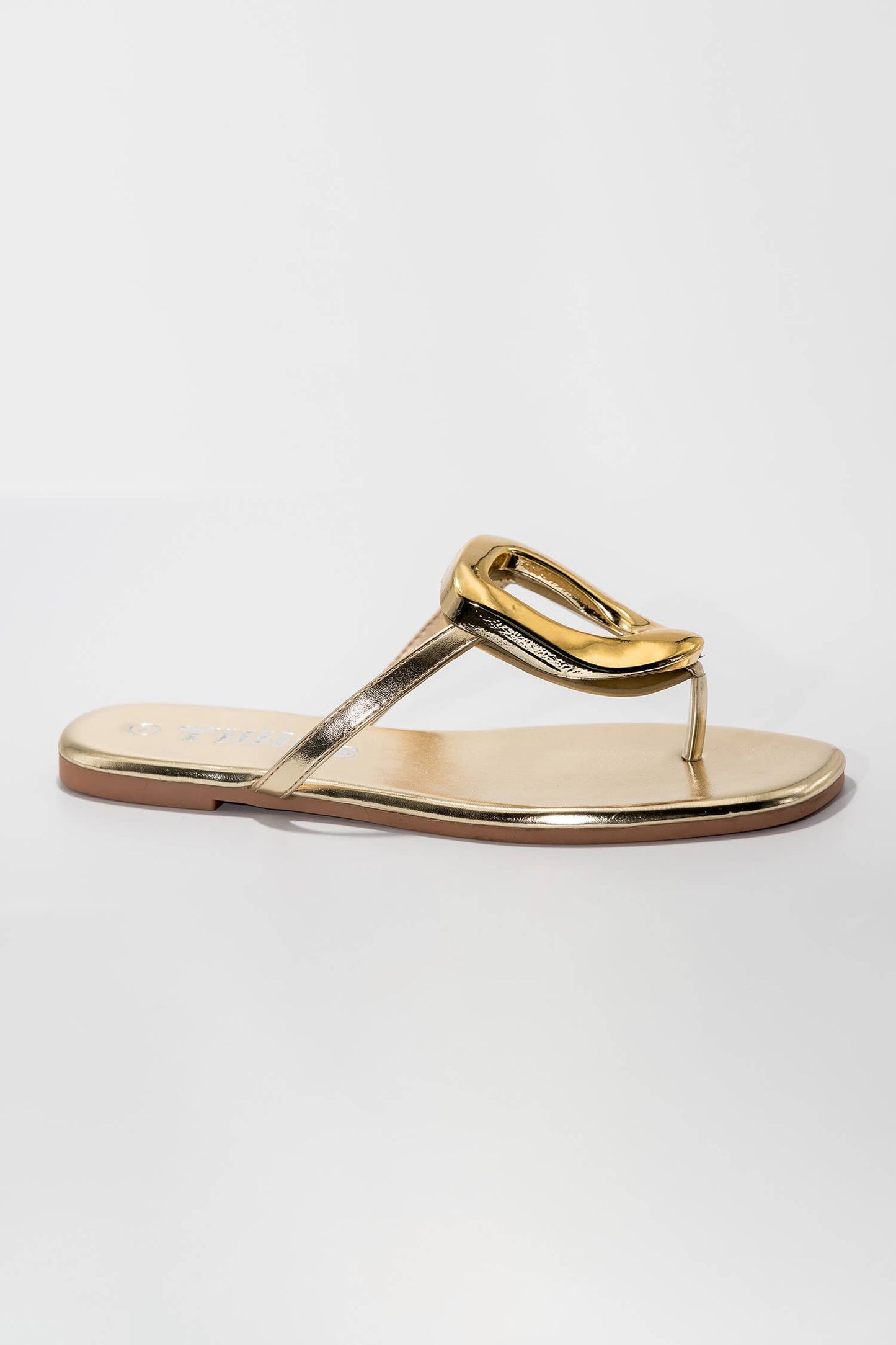Avery Sculptural Gold Toned Flats