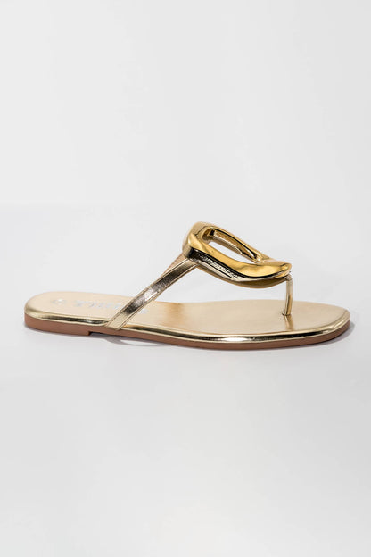 Avery Sculptural Gold Toned Flats