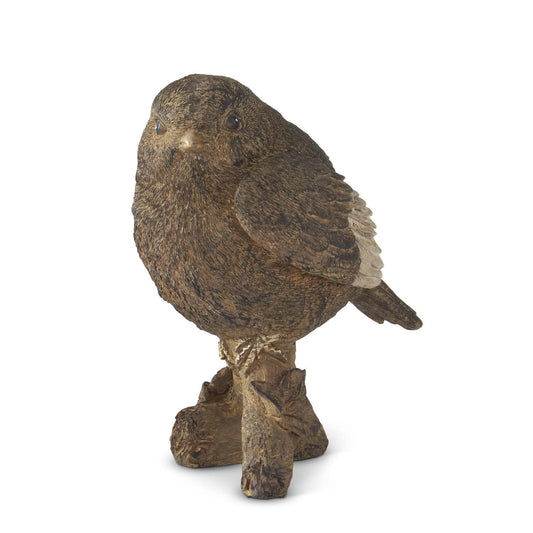 5.5 Inch Textured Brown & Gold Resin Bird on Branch