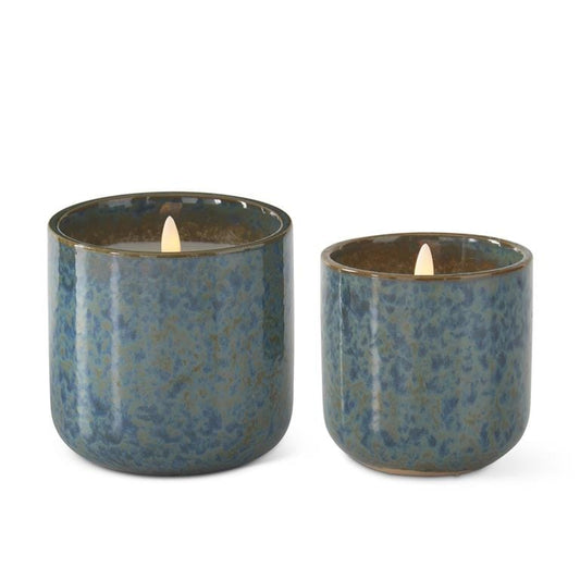 Flicker Flame LED Candles in Blue-Green