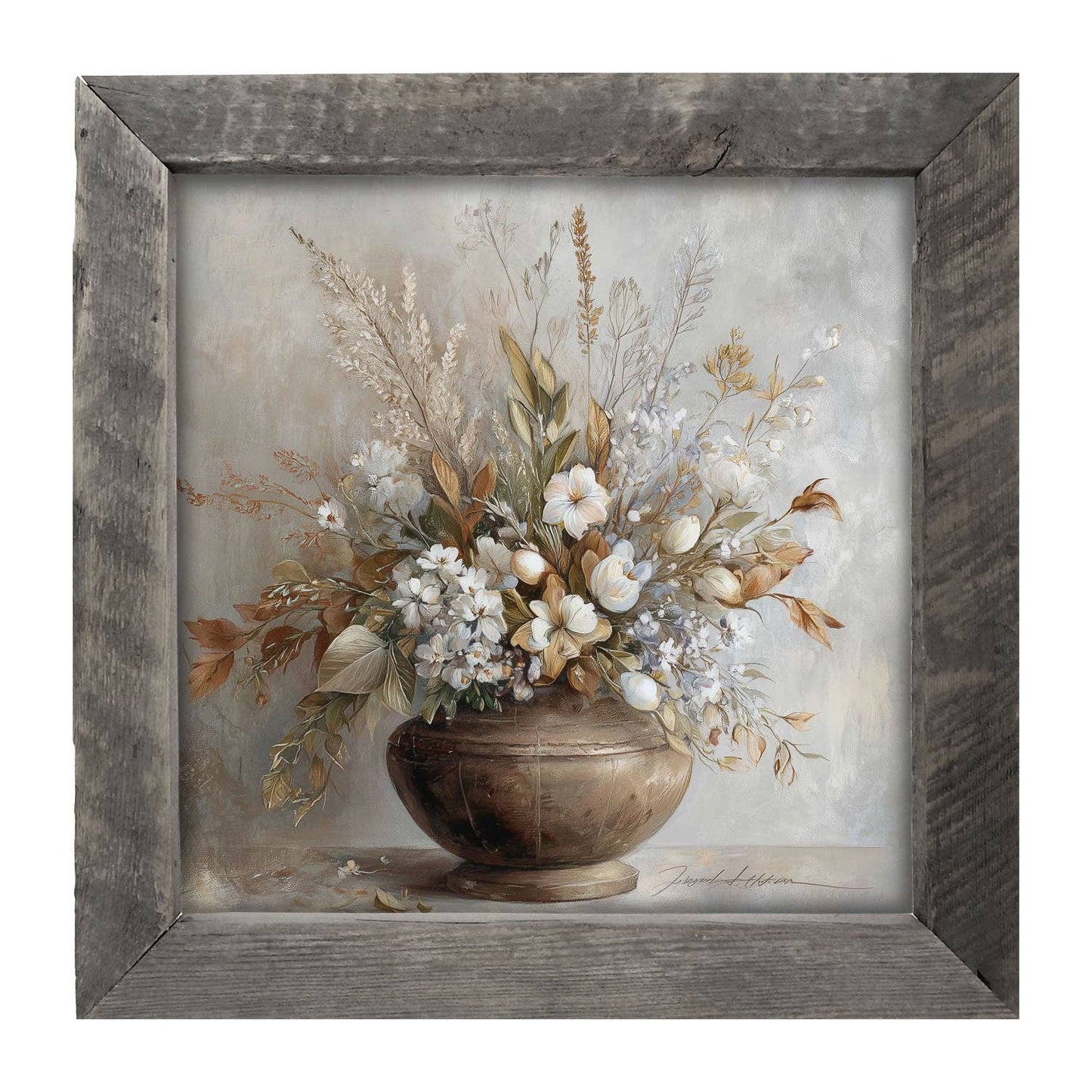 Copper Vase with Floral Bouquet