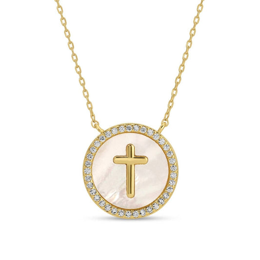 Shimmer & Shine Cross Accented Necklace